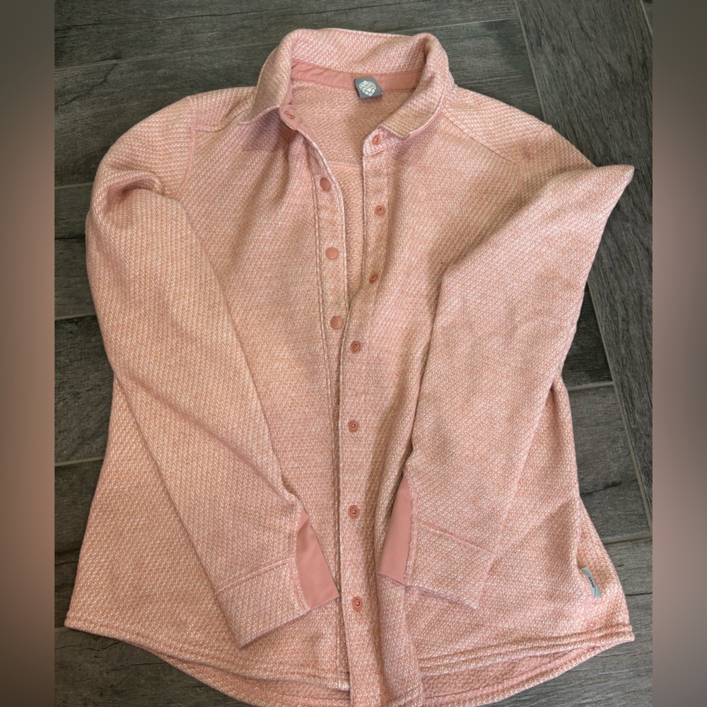 Women's Pink Sweater Jacket Stio Size Large